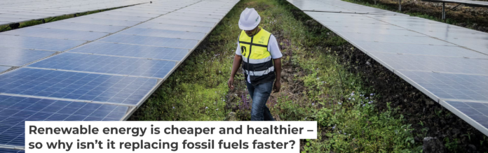 A technician walks through a solar farm in Goma, Congo, in 2025. AP Photo/Moses Sawasawa